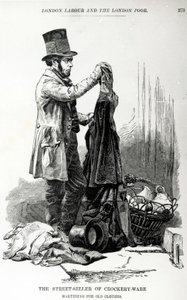 De straatverkoper van aardewerk ruilt voor oude kleren, c.1840