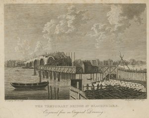 De tijdelijke brug bij Blackfriars