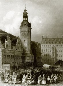 Het stadhuis en de markt, Leipzig