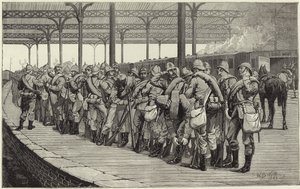 De vrijwilligersparade: vertrek van het kunstenaarskorps vanaf Victoria treinstation door English School