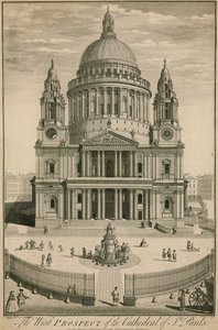 Het westelijke uitzicht op de Kathedraal van St Pauls, Londen door English School