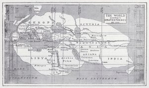 De wereld volgens Eratosthenes, 220 v.Chr. door English School