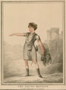 De jonge Roscius in de rol van Douglas door English School