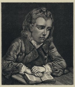 De jonge student (gravure) door English School