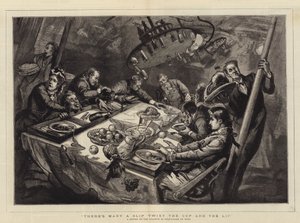 "Er is veel slip tussen de beker en de lip", een diner op de Atlantische Oceaan in halve storm door English School