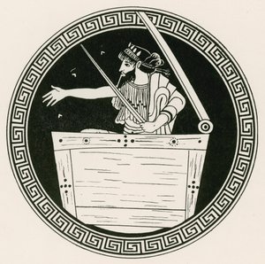 Thoas in de kist (gravure) door English School