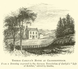 Huis van Thomas Carlyle in Craigenputtoch door English School