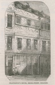 Huis van Thomas Chatterton, Brooks Street, Holborn, Londen door English School
