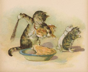Drie Kleine Kittens Verloren Hun Wantjes door English School