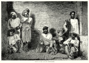Boeven in het doel van Aurangabad (gravure) door English School