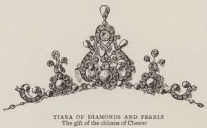 Tiara van Diamanten en Parels (gravure)