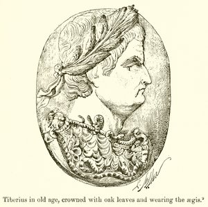 Tiberius op Oude Leeftijd, Gekroond met Eikenbladeren en dragend de Aegis