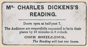Ticket voor een lezing van Charles Dickens