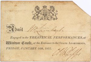Ticket voor een theatervoorstelling door English School