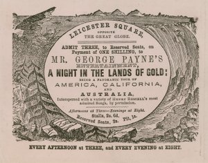 Toegangsbewijs voor Mr. George Paynes voorstelling Een Nacht in de Landen van Goud