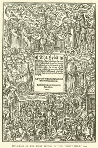 Titelpagina van de eerste editie van de Grote Bijbel, 1539 door English School