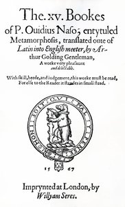 Titelpagina van XV boek van P. Ovidius Naso, getiteld Metamorphosis