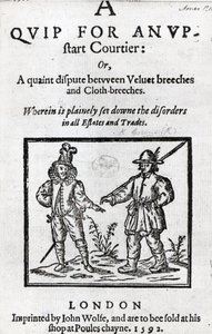 Titelpagina voor A Quip for an Upstart Courtier door Robert Greene, 1592