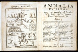 Titelpagina voor Annalia Dubrensia: Upon the Yeerely celebration of Mr. Robert Dovers Olimpick Games upon Cotswold Hills, 1636