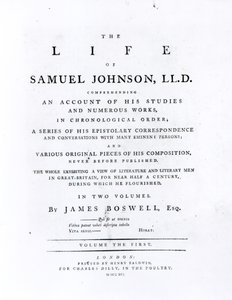 Titelpagina, uit Het leven van Samuel Johnson door James Boswell (1740-1795)