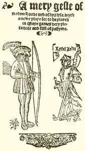 Titelpagina van Een vrolijk verhaal van Robin Hood, 1550