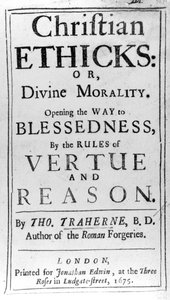 Titelpagina van Christian Ethicks door Thomas Traherne, gepubliceerd in 1675