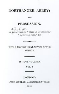 Titelpagina van Northanger Abbey en Persuasion door Jane Austen, eerste editie, 1818 door English School