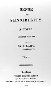 Titelpagina van Sense and Sensibility door Jane Austen, eerste editie, 1811 door English School