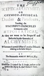 Titelpagina van The Sceptical Chymist door Robert Boyle, 1661 door English School