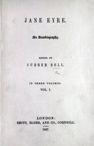 Titelpagina van de eerste editie van Jane Eyre door Charlotte Bronte, 1847 door English School