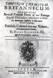 Titelpagina van Theatrum Chemicum Britannicum door Elias Ashmole, 1652 door English School