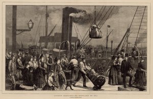 Naar Schotland over zee - een schets bij Irongate Wharf door English School
