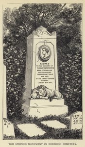 Tom Springs monument op Norwood Cemetery door English School