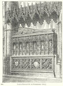 Graf van Edward III in Westminster Abbey (gravure) door English School