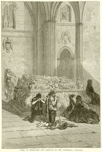 Graf van Ferdinand en Isabella in de kathedraal van Granada door English School