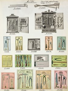 Gereedschappen en gereedschapskisten uit een handelscatalogus van huishoudelijke goederen en fittingen, c.1890-1910