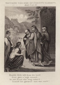 Het aanraken van de zoom van Christus