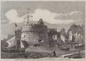Toren van Frans I in Havre, in Afbraak om de Toegang tot de Haven te Verbeteren door English School