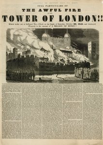 Brand in de Tower of London, 1841 door English School