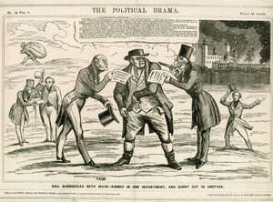 Brand in de Tower of London, 1841. Cartoon door English School