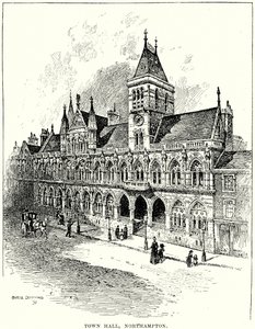 Stadhuis, Northampton (gravure) door English School