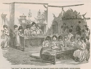 Speelgoedwerk in de meisjesschool, (Camel) Grays Yard, James Street, Oxford Street door English School