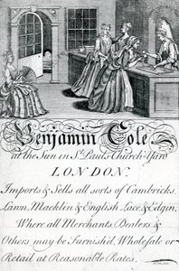 Handelskaart, Benjamin Cole, Londense handelaar door English School