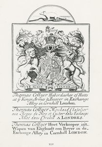 Handelskaart voor Thomas Collyer, Cornhill Haberdasher