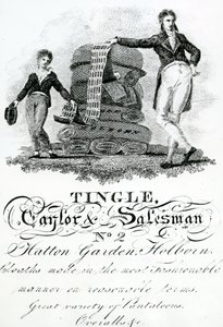 Handelskaart voor Tingle, Taylor en Salesman, No 2 Hatton Garden, Holborn