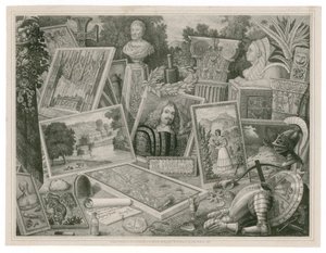 Handelskaart van Robert Martin, promotie van vaardigheden in de lithografische kunst, 1830 door English School