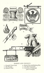 Handelstekens: Kappers en Apothekers (litho)