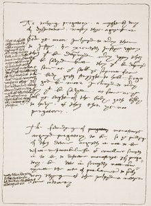 Verhandeling door Latimer in zijn eigen handschrift, waarin hij de leer van de transsubstantiatie betwist, met kanttekeningen in het handschrift van Hendrik VIII, uit De Kerk van Engeland: Een Geschiedenis voor het Volk door H.D.M. Spence-Jones