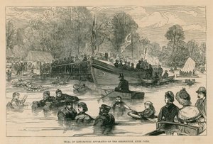 Proef van levensreddende apparatuur op de Serpentine, Hyde Park, Londen