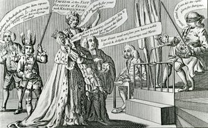 Het proces van de soevereine keizerin van de uitgestrekte gebieden van smaak, 1771 door English School